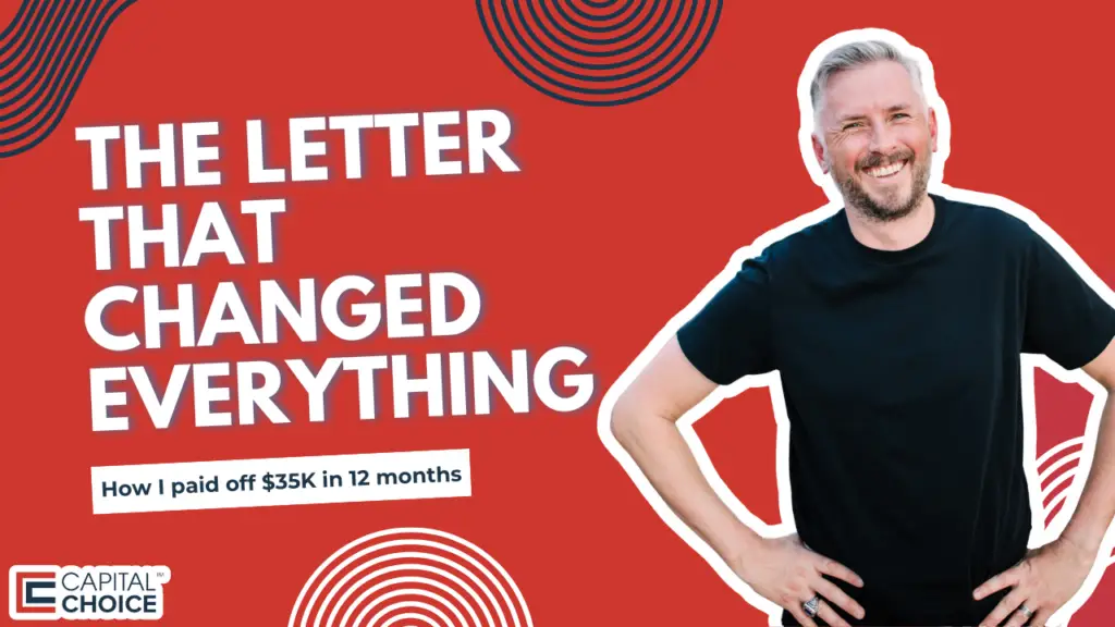 photo of financial advisor Chris Walsh on a red background; text reading "The letter that changed everything"