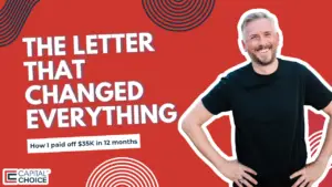 photo of financial advisor Chris Walsh on a red background; text reading "The letter that changed everything"